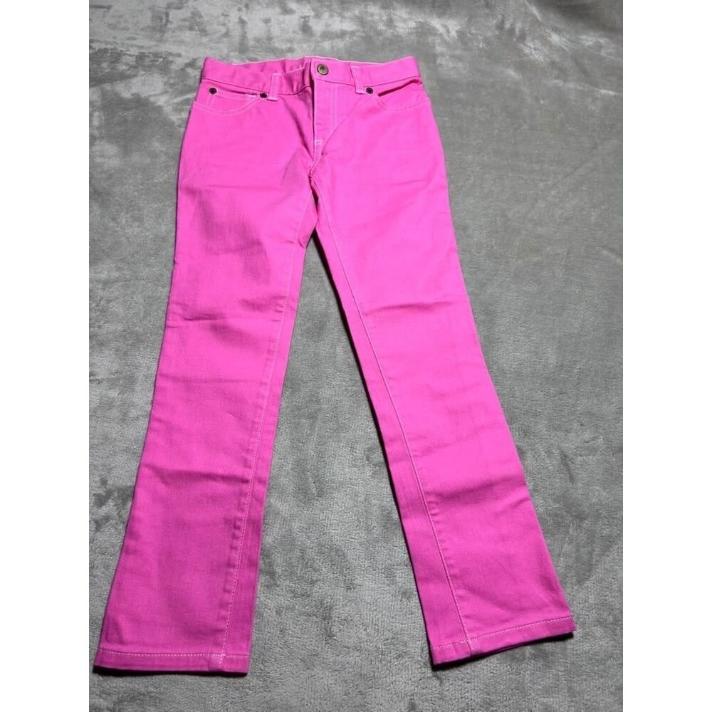 Lilly Pulitzer Jeans Girls Size 7 Pink Embroidered Straight Pants Kids